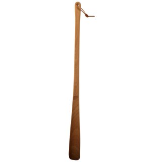 Holz Schuhlöffel geölt ca. 63cm lang mit Lederbändchen zum Aufhängen