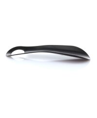 Metall Schuhanzieher 12,5cm, Pulverlack mit gr. Lochung SCHWARZ