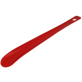 Schuhlöffel aus Kunststoff mit Lochung Rot ca. 35cm