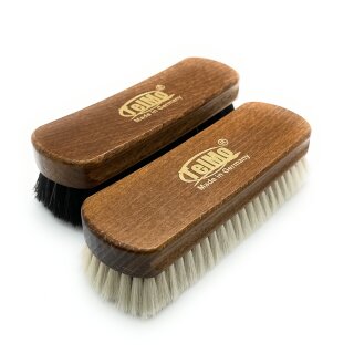 Bürstenset Ziegenhaarbürste und Rosshaar Glanzbürste 150x50x17mm