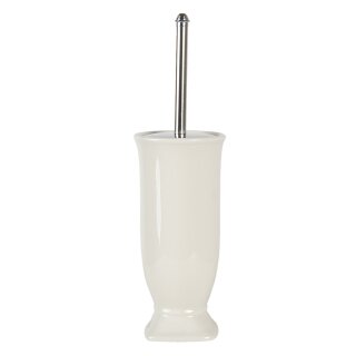 WC-Bürste mit Halterung Ø 12x26 cm – Weiß, Keramik – von Clayre & Eef