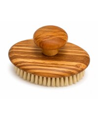 Massagebürste mit Knauf aus Olivenholz – helle...