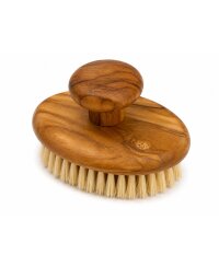 Massagebürste mit Knauf aus Olivenholz – helle...