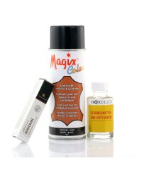 Lederfarbspray 470ml - schwarz + Entfärber + Buntcreme