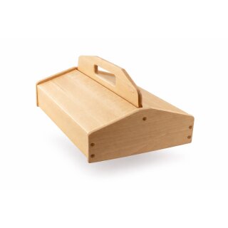 Schuhputzkasten aus Buchenholz 40x20x31cm zweiseitig