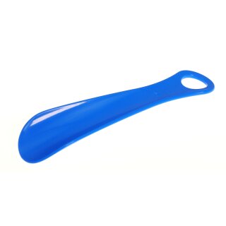 Blau - Schuhlöffel Schuhanzieher aus Kunststoff mit großer Lochung verschiedene Farben