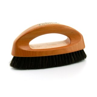 TelMo® handveredelte Rosshaar-Glanzbürste deluxe dunkles Rosshaar