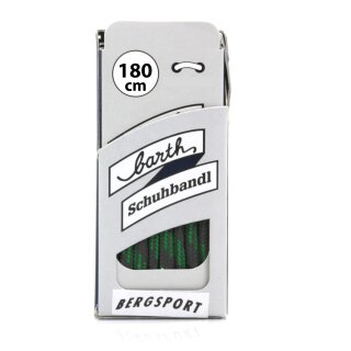 Barth Schnürsenkel Bergsport rund Ø ca. 4,5 mm, Länge 180cm, Grau, Grün gestreift