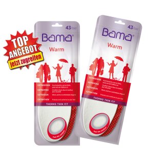 2er Pack Bama Thermo Thin Fit d&uuml;nne Wintersohle Einlegesohle Gr. 39