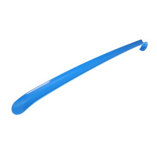 Schuhlöffel, Schuhanzieher, Kunststoff mit Haken in verschiedenen Farben lieferbar ca. 50cm Blau